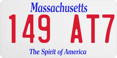 MA license plate 149AT7