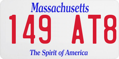 MA license plate 149AT8