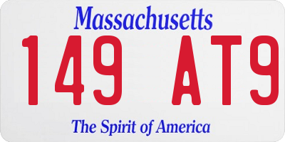 MA license plate 149AT9
