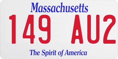 MA license plate 149AU2
