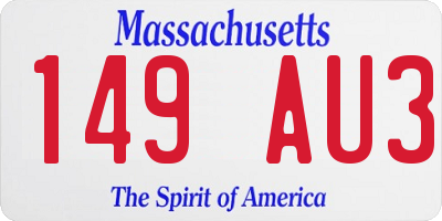 MA license plate 149AU3