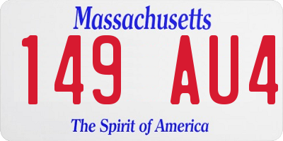 MA license plate 149AU4