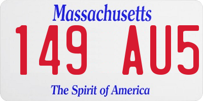 MA license plate 149AU5