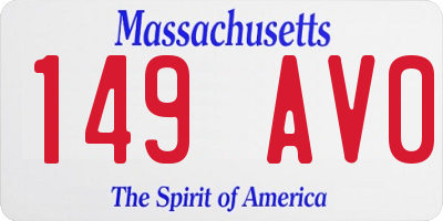 MA license plate 149AV0