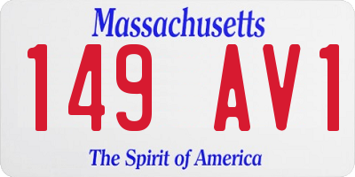 MA license plate 149AV1