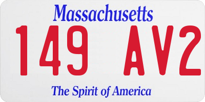 MA license plate 149AV2