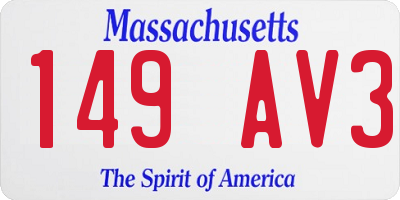 MA license plate 149AV3