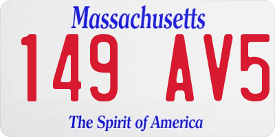 MA license plate 149AV5