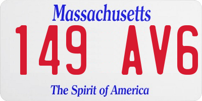 MA license plate 149AV6