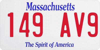 MA license plate 149AV9