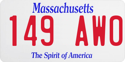 MA license plate 149AW0