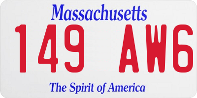 MA license plate 149AW6