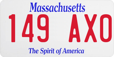 MA license plate 149AX0