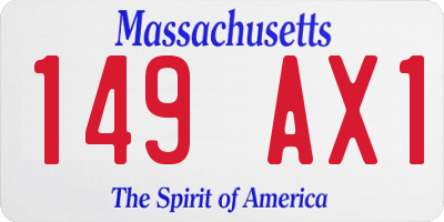 MA license plate 149AX1