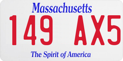 MA license plate 149AX5