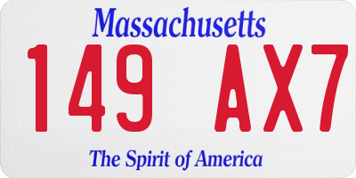 MA license plate 149AX7