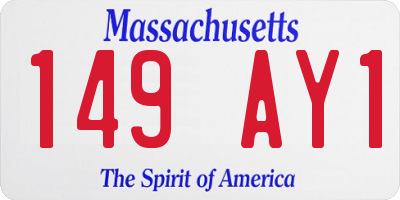 MA license plate 149AY1