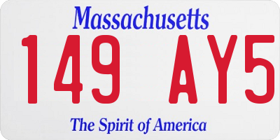 MA license plate 149AY5
