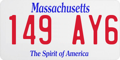 MA license plate 149AY6