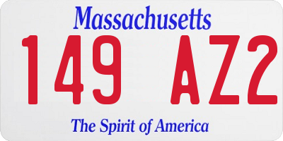MA license plate 149AZ2