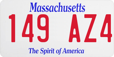MA license plate 149AZ4