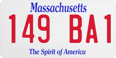 MA license plate 149BA1
