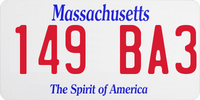 MA license plate 149BA3