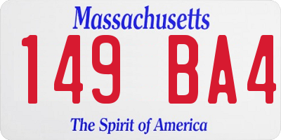 MA license plate 149BA4