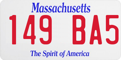 MA license plate 149BA5