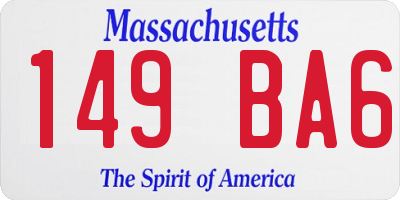 MA license plate 149BA6