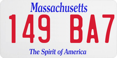 MA license plate 149BA7