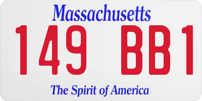 MA license plate 149BB1