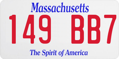 MA license plate 149BB7