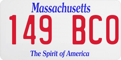 MA license plate 149BC0