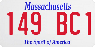 MA license plate 149BC1
