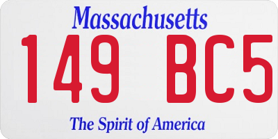 MA license plate 149BC5