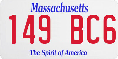 MA license plate 149BC6