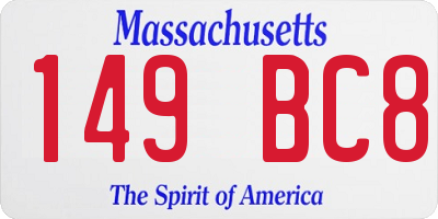 MA license plate 149BC8