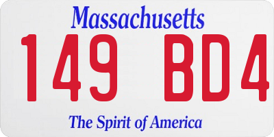 MA license plate 149BD4