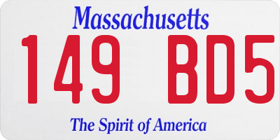 MA license plate 149BD5