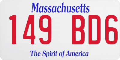 MA license plate 149BD6