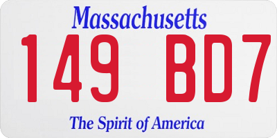 MA license plate 149BD7