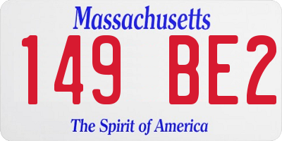 MA license plate 149BE2