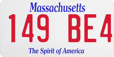 MA license plate 149BE4