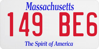 MA license plate 149BE6