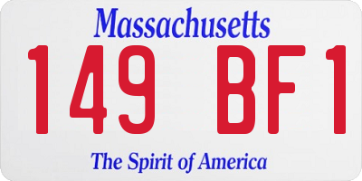 MA license plate 149BF1