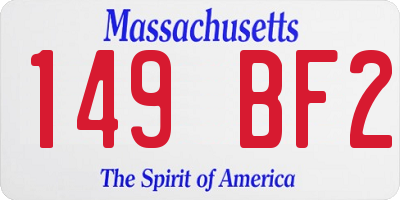 MA license plate 149BF2