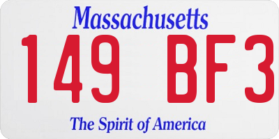 MA license plate 149BF3