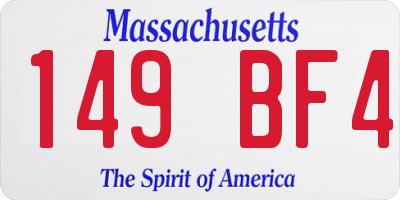 MA license plate 149BF4