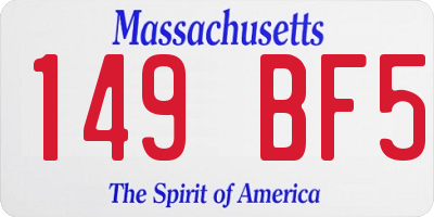 MA license plate 149BF5